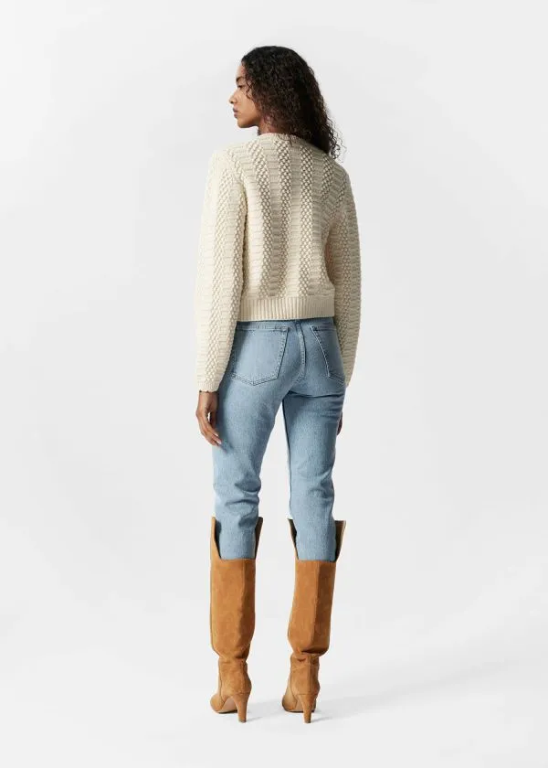 Women Knitwear and Other Stories Textured Knit Cardigan Cream