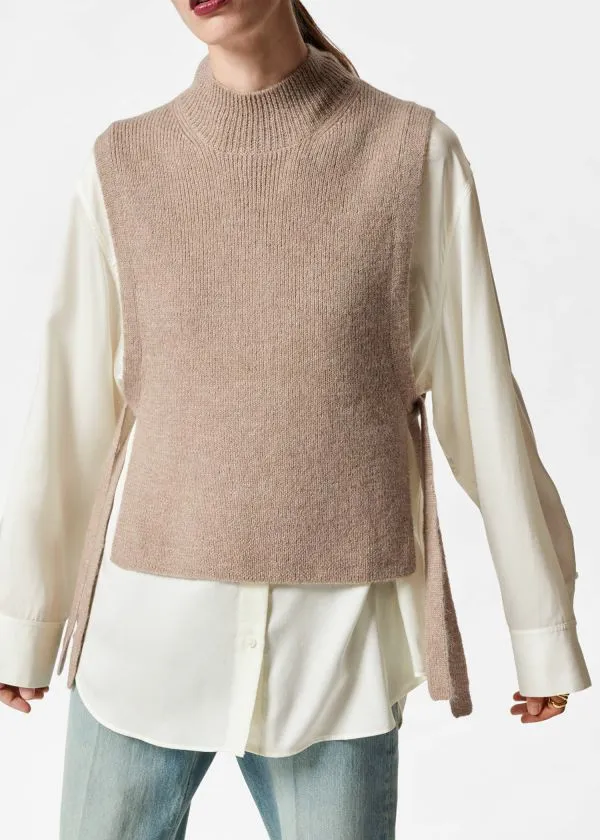 Women Knitwear and Other Stories Wool Bib Collar Mole