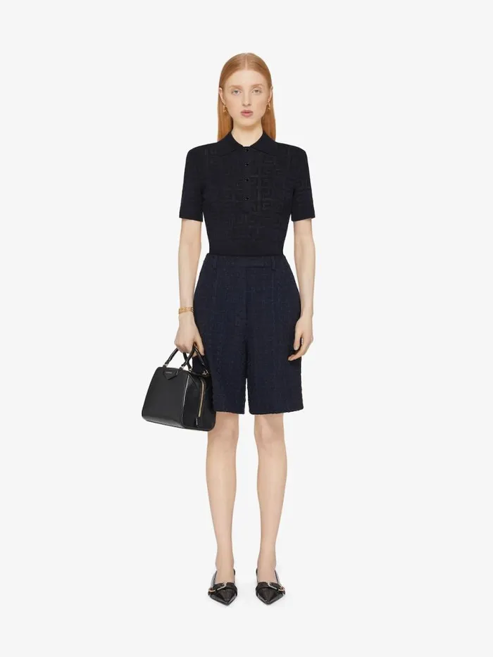 Women Knitwear Givenchy Slim Fit Polo In 4G Jacquard Black