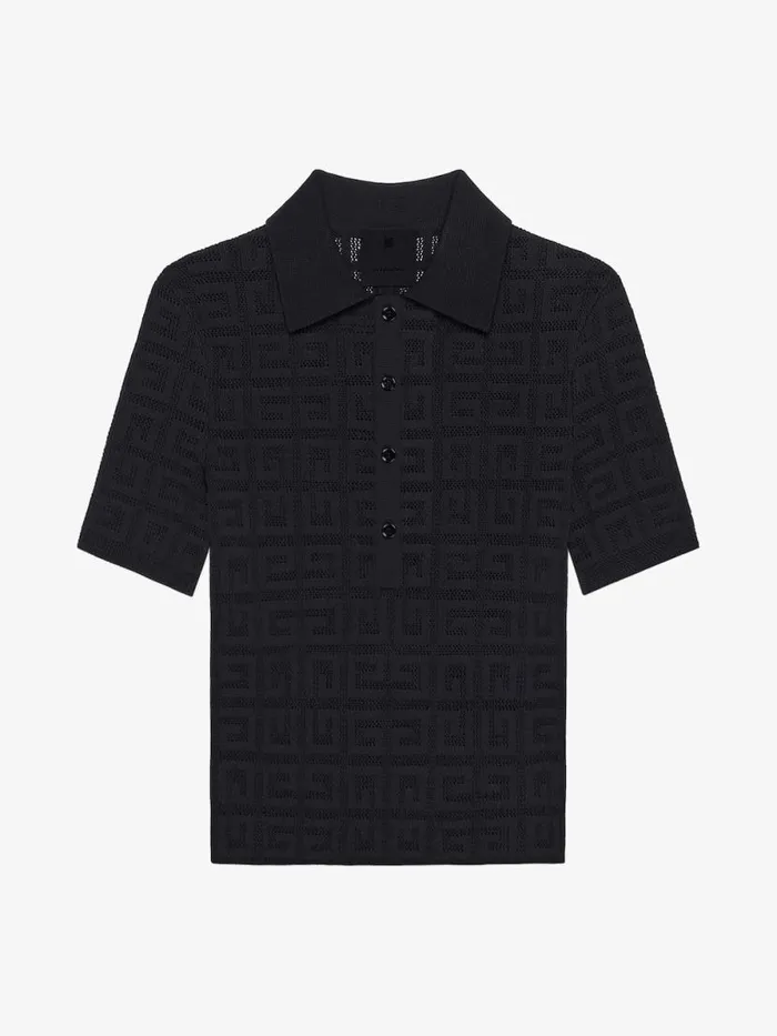 Women Knitwear Givenchy Slim Fit Polo In 4G Jacquard Black