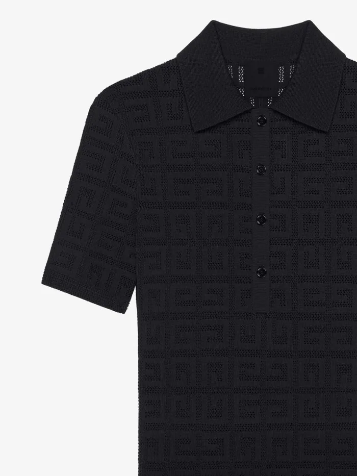 Women Knitwear Givenchy Slim Fit Polo In 4G Jacquard Black