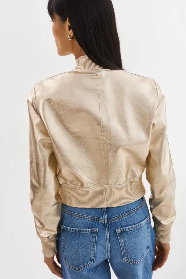 Women KORDELLA Reversible Leather Bomber Jacket Bonegold LAMARQUE Leather Jackets Women KORDELLA Reversible Leather Bomber Jacket Bonegold LAMARQUE Leather Jackets
