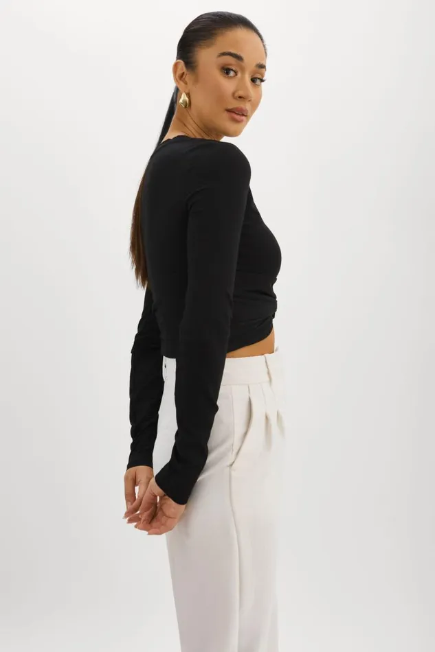Women KSENIA Twist Top Black LAMARQUE Tops Women KSENIA Twist Top Black LAMARQUE Tops