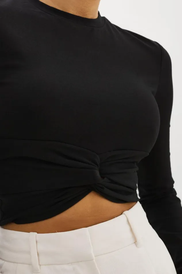 Women KSENIA Twist Top Black LAMARQUE Tops Women KSENIA Twist Top Black LAMARQUE Tops