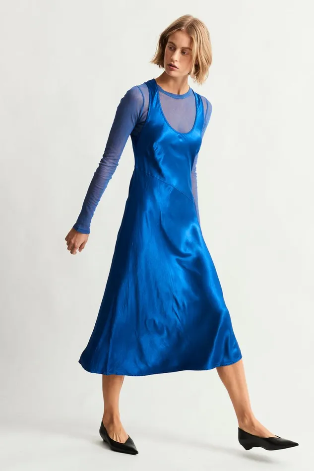 Women Lapis Valentina Midi Dress Raquel Allegra Jackets