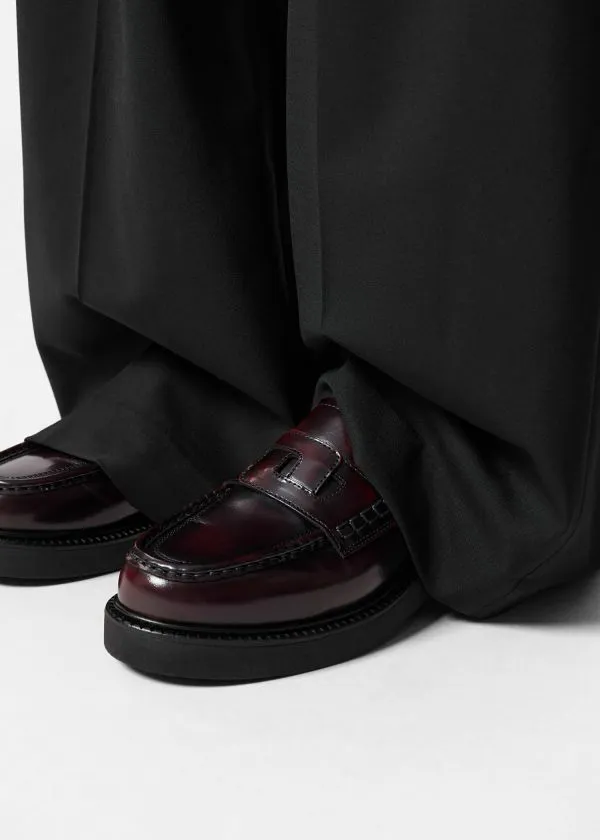 Women Loafers and Other Stories Chunky Leather Loafers Red Women Loafers and Other Stories Chunky Leather Loafers Red