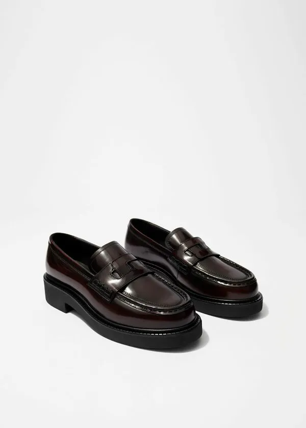 Women Loafers and Other Stories Chunky Leather Loafers Red Women Loafers and Other Stories Chunky Leather Loafers Red
