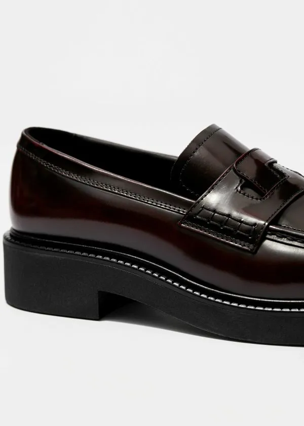 Women Loafers and Other Stories Chunky Leather Loafers Red Women Loafers and Other Stories Chunky Leather Loafers Red