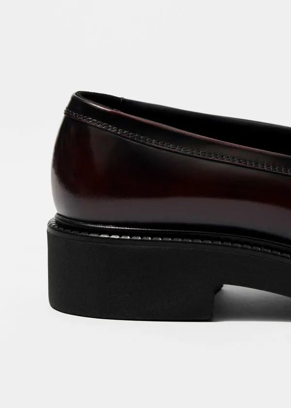 Women Loafers and Other Stories Chunky Leather Loafers Red Women Loafers and Other Stories Chunky Leather Loafers Red