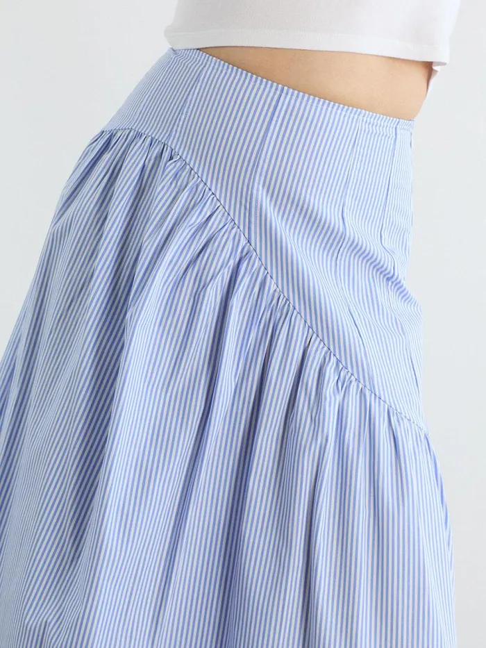 Women Maeve Midi Skirt Blue Stripe Lisa Says Gah Skirts