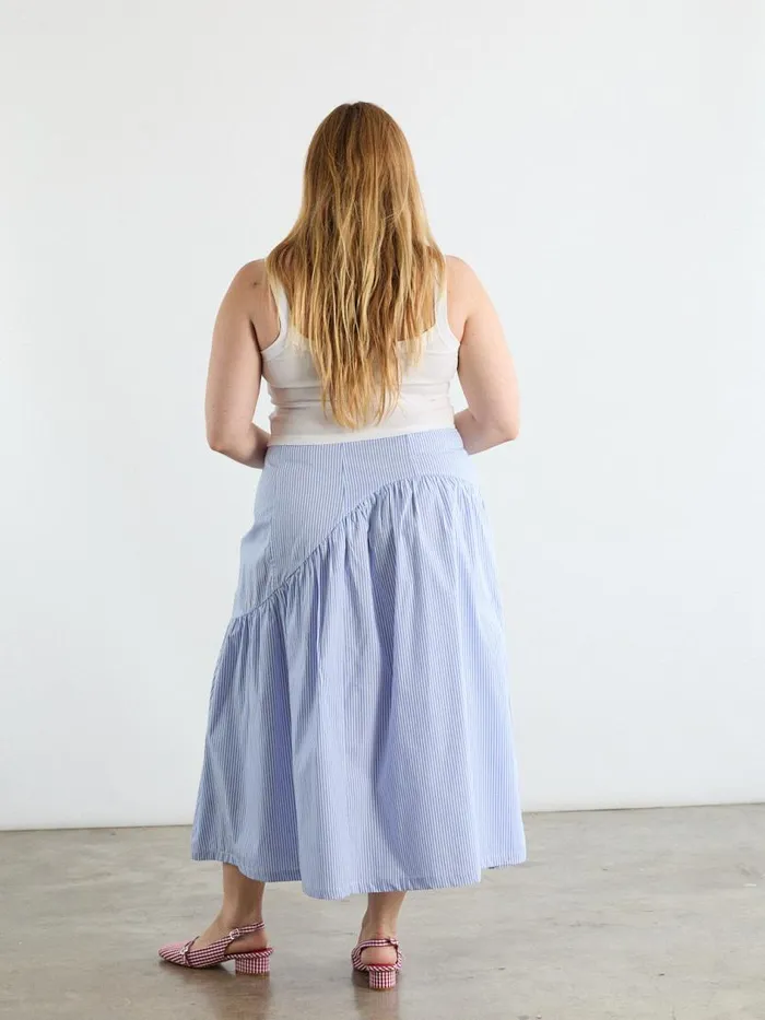 Women Maeve Midi Skirt Blue Stripe Lisa Says Gah Skirts
