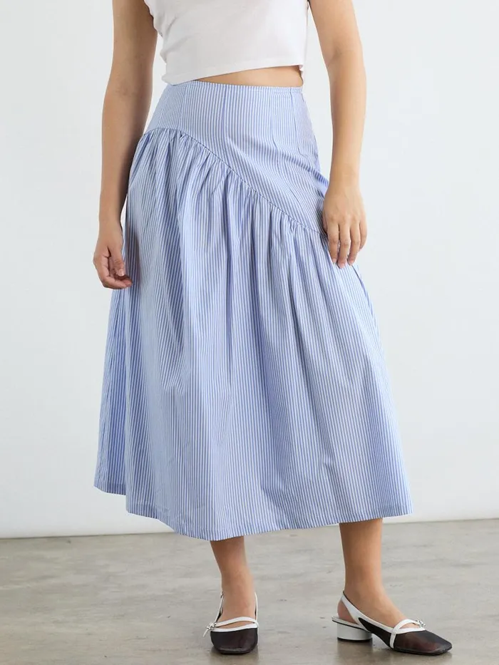 Women Maeve Midi Skirt Blue Stripe Lisa Says Gah Skirts