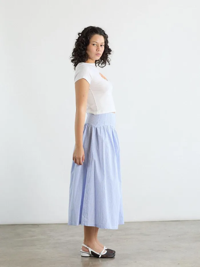 Women Maeve Midi Skirt Blue Stripe Lisa Says Gah Skirts