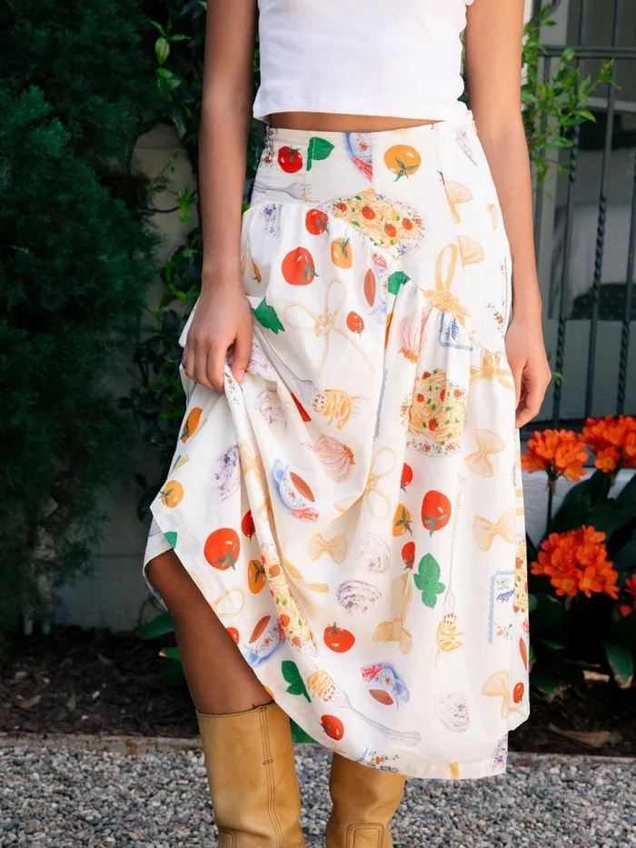 Women Maeve Midi Skirt Buon Appetito Ivory Lisa Says Gah Bottoms