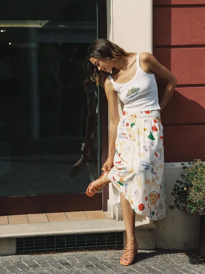 Women Maeve Midi Skirt Buon Appetito Ivory Lisa Says Gah Bottoms