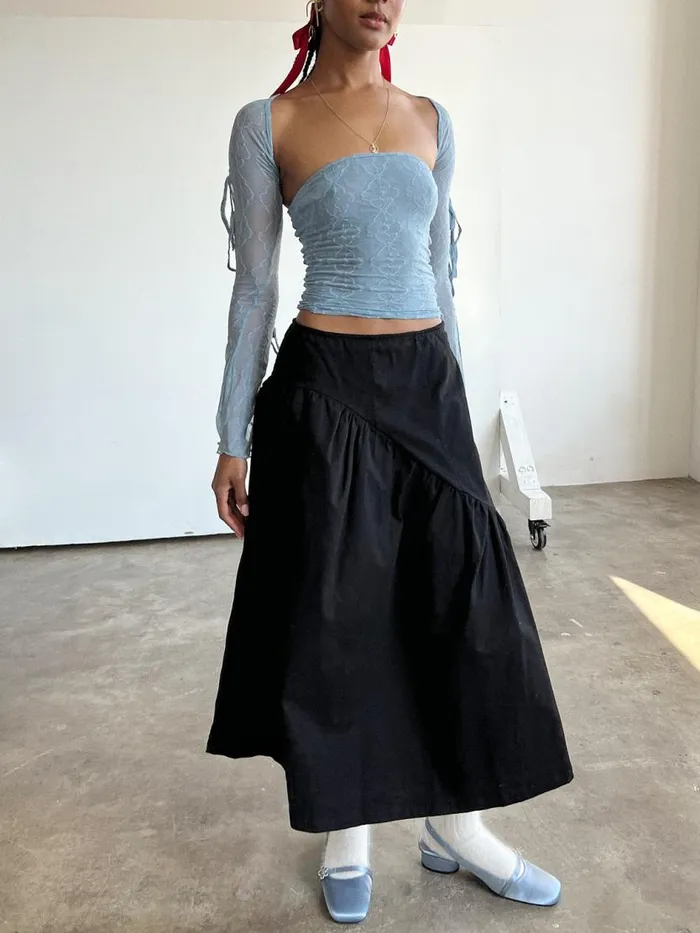 Women Maeve Midi Skirt Caviar Twill Lisa Says Gah Skirts