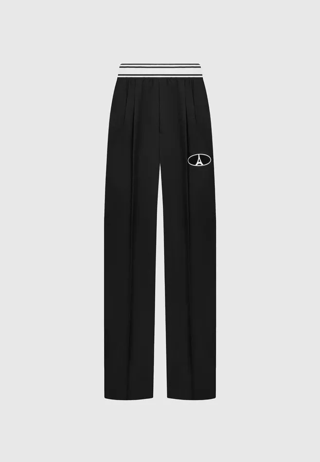 Women Manire De Voir Elasticated Signature Pleated Trousers Black