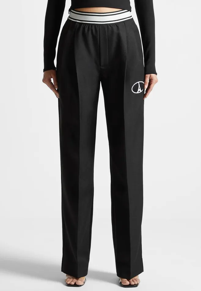 Women Manire De Voir Elasticated Signature Pleated Trousers Black