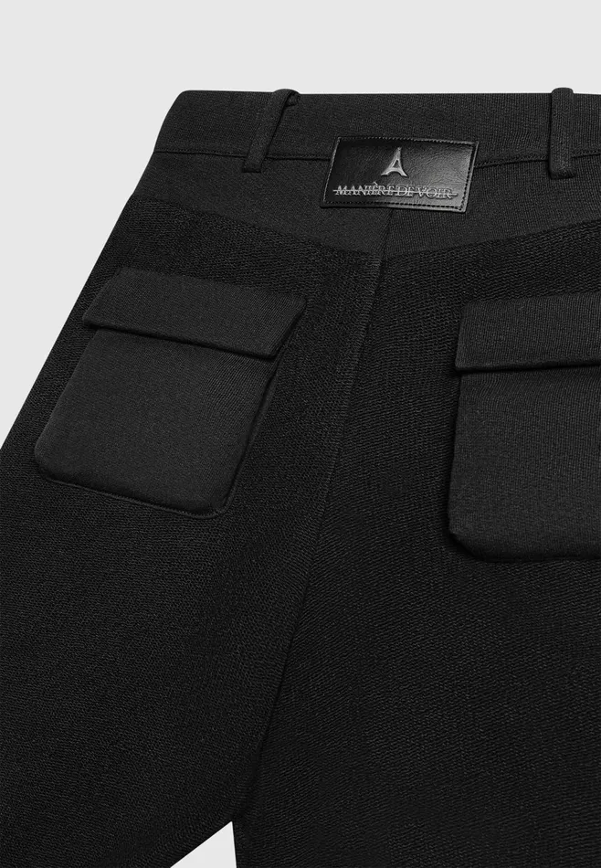 Women Manire De Voir High Waisted Loopback Cargo Pants Black