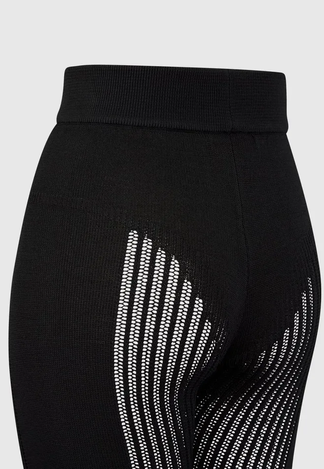 Women Manire De Voir Knitted High Waisted Leggings Black