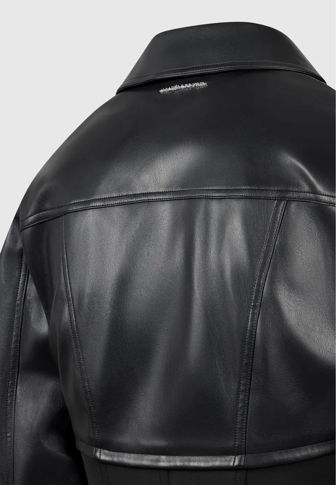 Women Manire De Voir Leather Contour Jacket Black