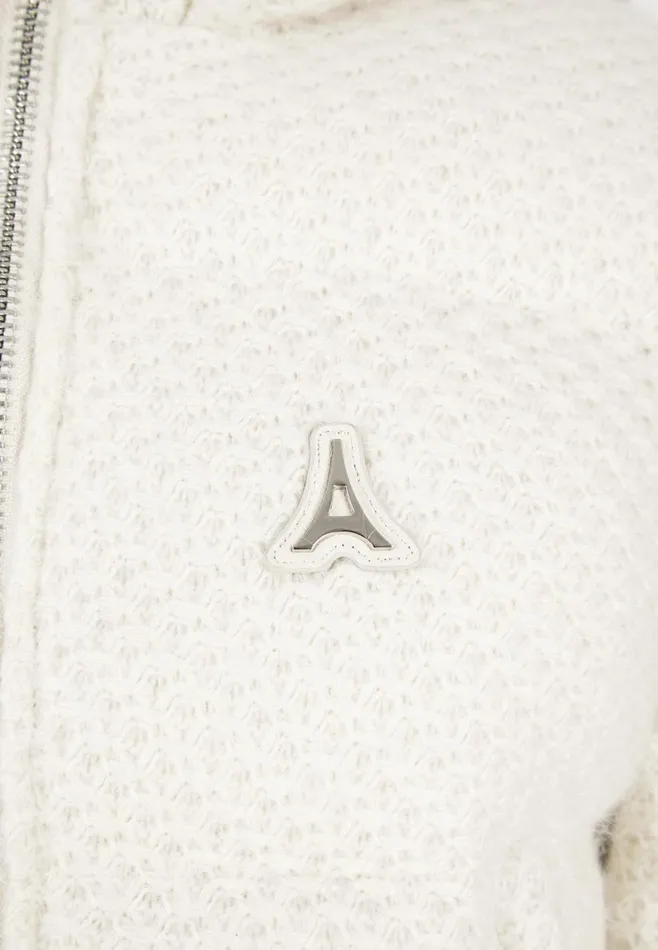 Women Manire De Voir Textured Knit Puffer Jacket Cream