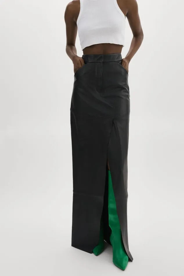 Women MARIETTE Leather Maxi Skirt Black LAMARQUE Skirts Women MARIETTE Leather Maxi Skirt Black LAMARQUE Skirts