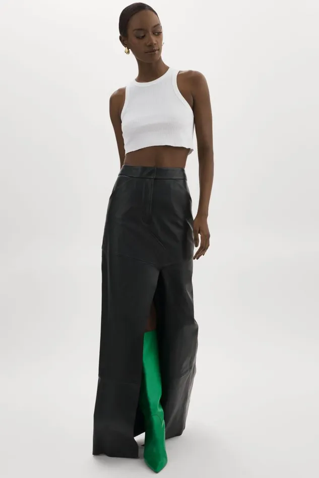 Women MARIETTE Leather Maxi Skirt Black LAMARQUE Skirts Women MARIETTE Leather Maxi Skirt Black LAMARQUE Skirts