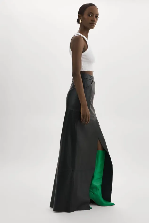 Women MARIETTE Leather Maxi Skirt Black LAMARQUE Skirts Women MARIETTE Leather Maxi Skirt Black LAMARQUE Skirts