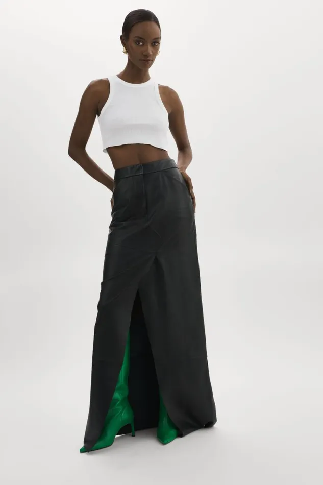 Women MARIETTE Leather Maxi Skirt Black LAMARQUE Skirts Women MARIETTE Leather Maxi Skirt Black LAMARQUE Skirts