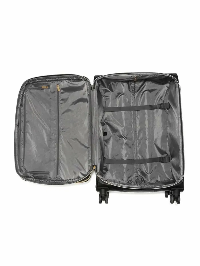 WomenMen GUESS Janelle 248243 Debossed Peony Roller Suitcase Black Luggage and Travel Bags WomenMen GUESS Janelle 248243 Debossed Peony Roller Suitcase Black Luggage and Travel Bags
