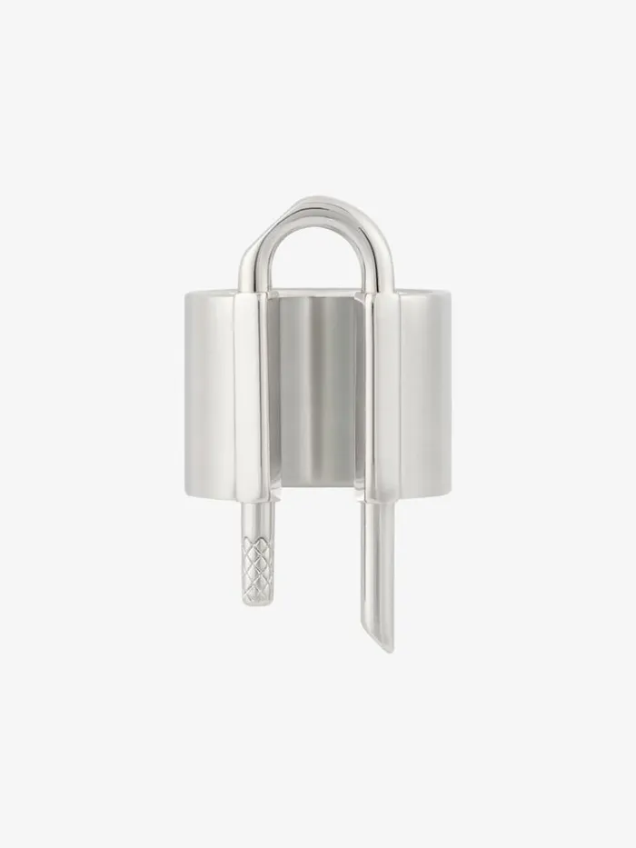 WomenMen Jewelry Givenchy U Lock Ring In Metal Silvery