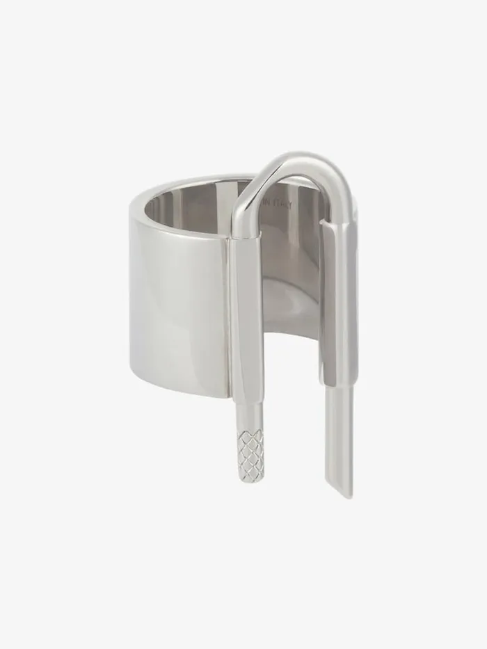 WomenMen Jewelry Givenchy U Lock Ring In Metal Silvery WomenMen Jewelry Givenchy U Lock Ring In Metal Silvery