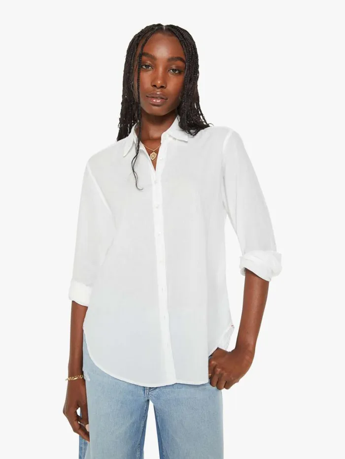 Women Mother Denim Beau Shirt White