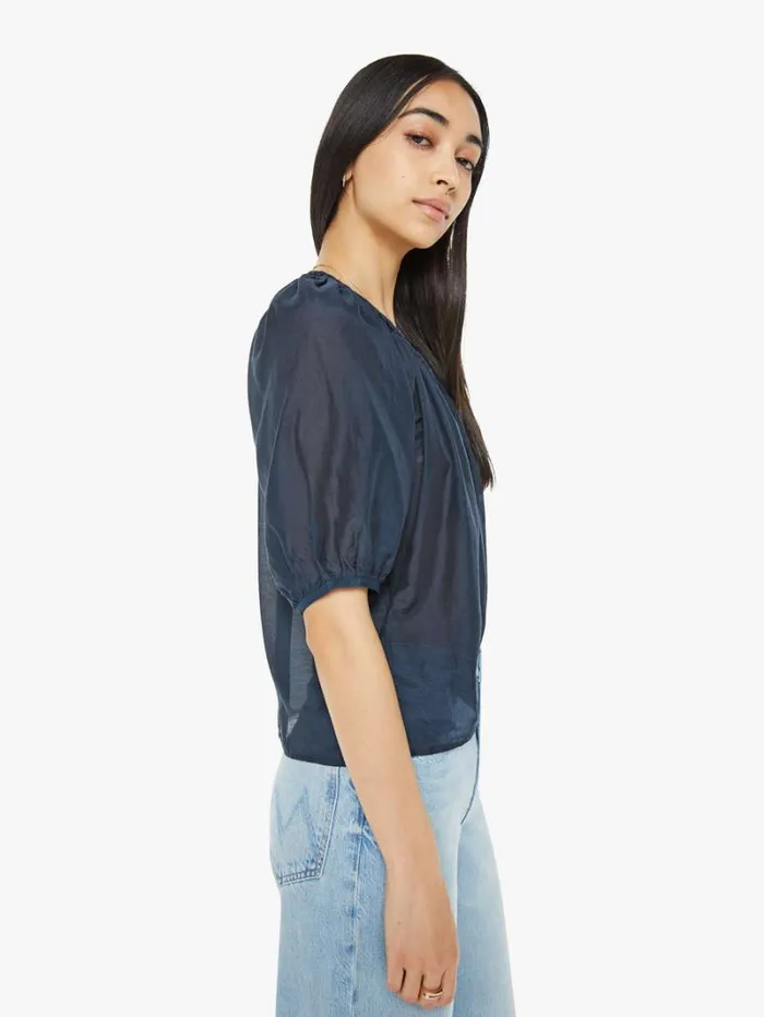 Women Mother Denim Blythe Top Blue Sapphire