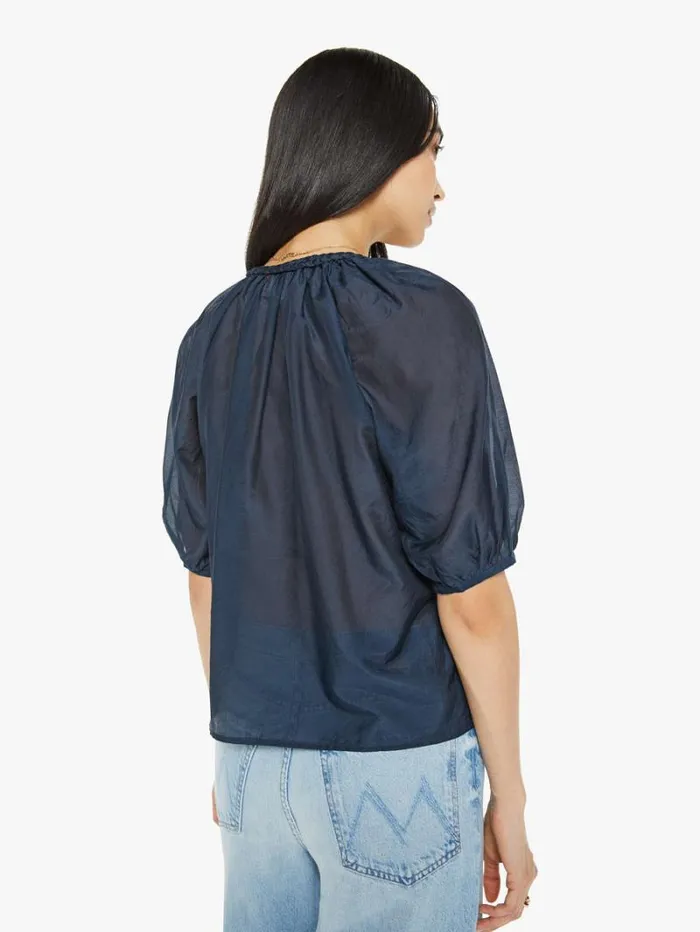 Women Mother Denim Blythe Top Blue Sapphire