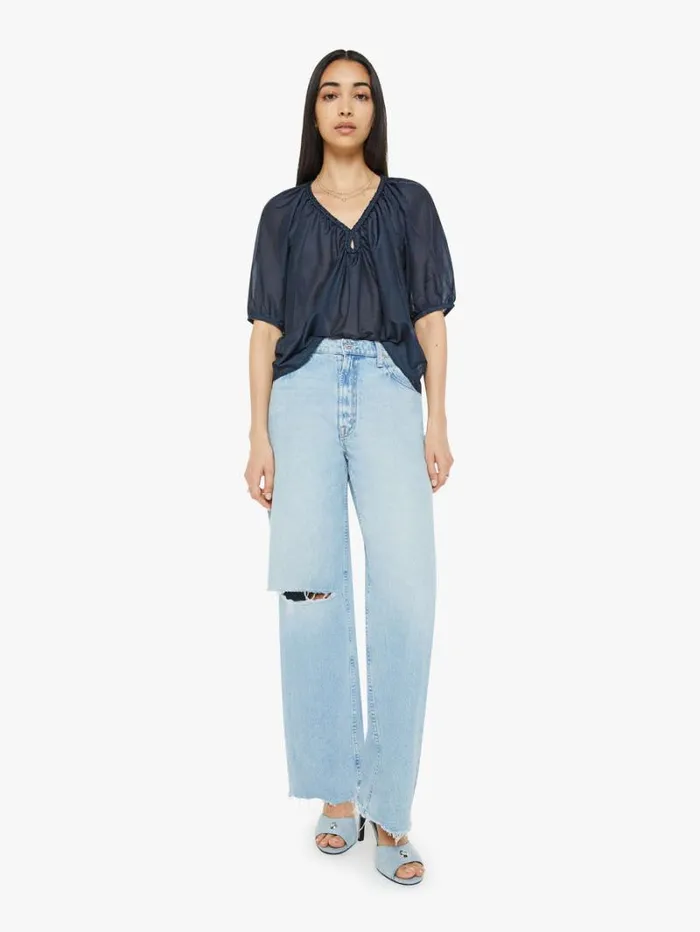 Women Mother Denim Blythe Top Blue Sapphire
