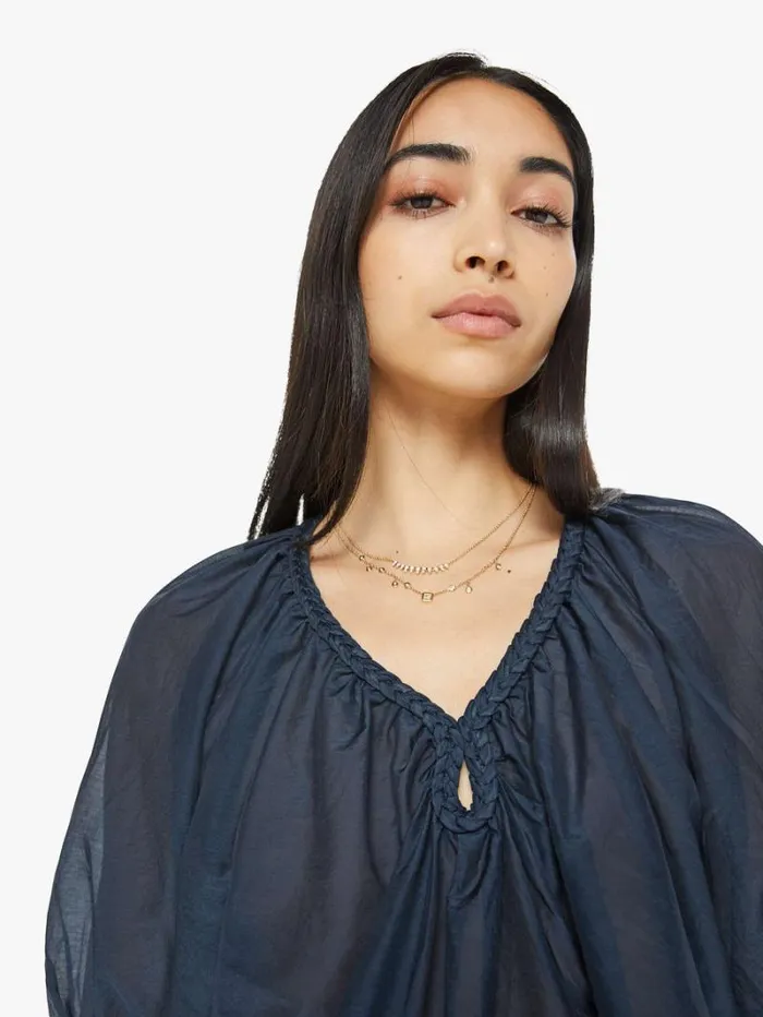 Women Mother Denim Blythe Top Blue Sapphire