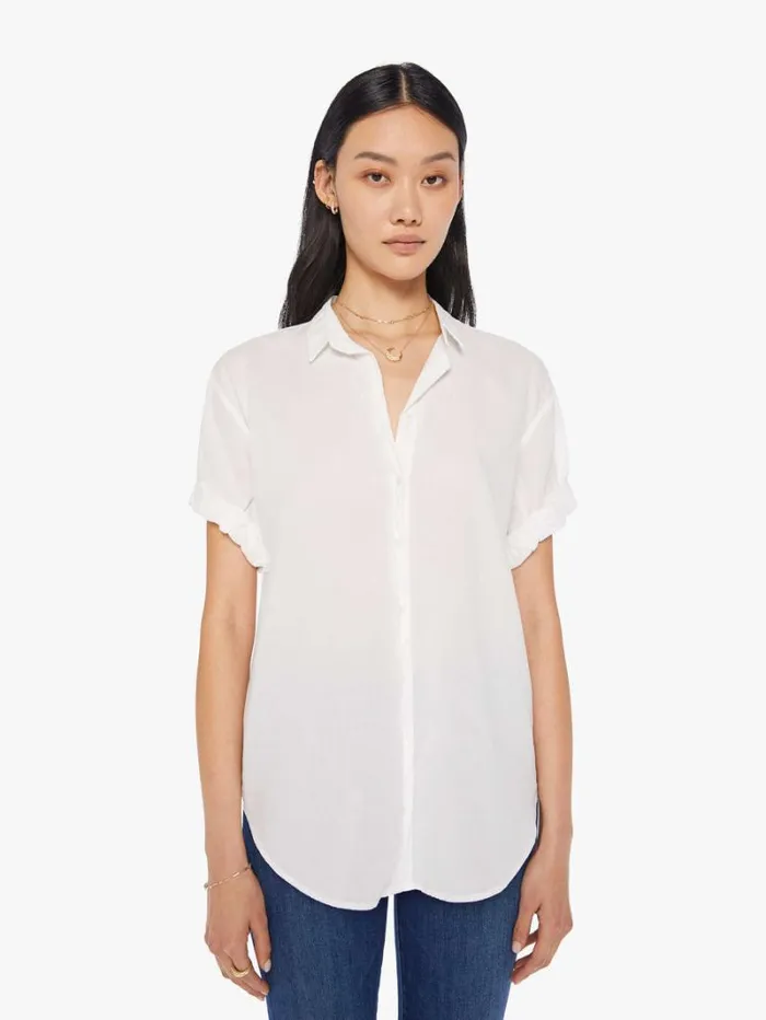 Women Mother Denim Channing Shirt White