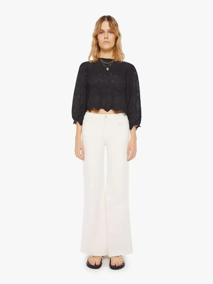 Women Mother Denim Lisa Top Geranium Midnight