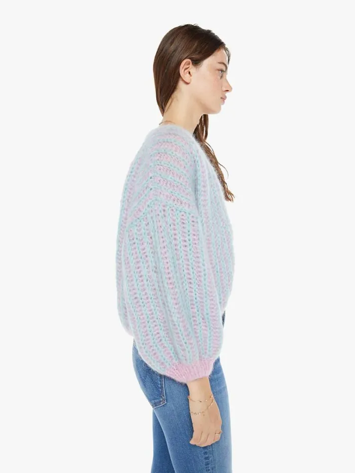 Women Mother Denim Mohair Brioche Bomber Cardigan RoseMint Rose 8211 Mint Women Mother Denim Mohair Brioche Bomber Cardigan RoseMint Rose 8211 Mint
