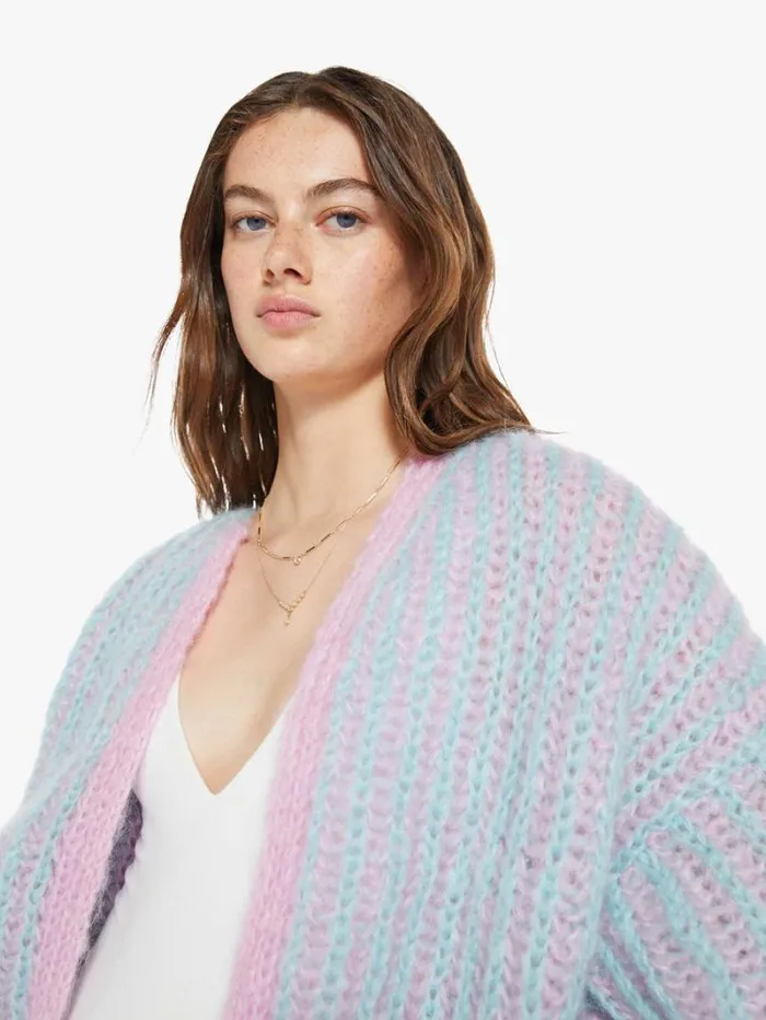 Women Mother Denim Mohair Brioche Bomber Cardigan RoseMint Rose 8211 Mint Women Mother Denim Mohair Brioche Bomber Cardigan RoseMint Rose 8211 Mint