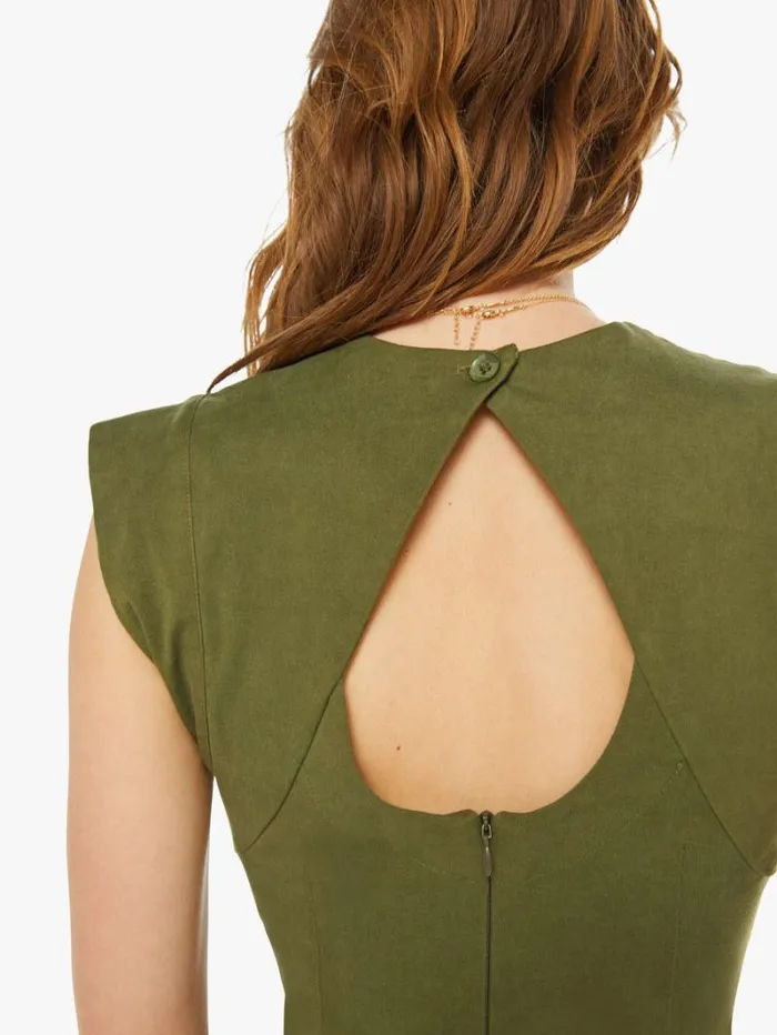 Women Mother Denim Palma Fitted Dress With Back CutOut Olive Women Mother Denim Palma Fitted Dress With Back CutOut Olive