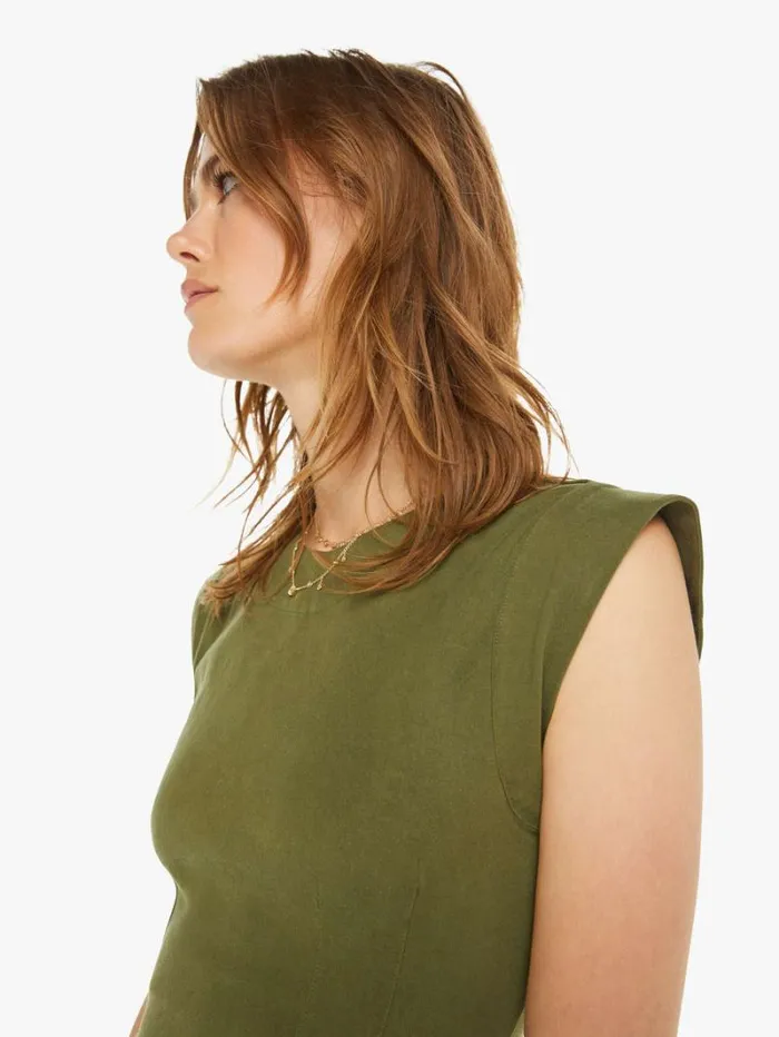 Women Mother Denim Palma Fitted Dress With Back CutOut Olive Women Mother Denim Palma Fitted Dress With Back CutOut Olive