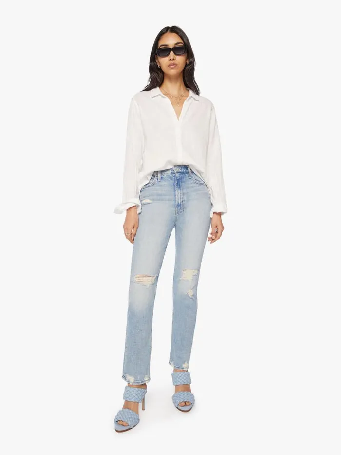 Women Mother Denim Scout Shirt White