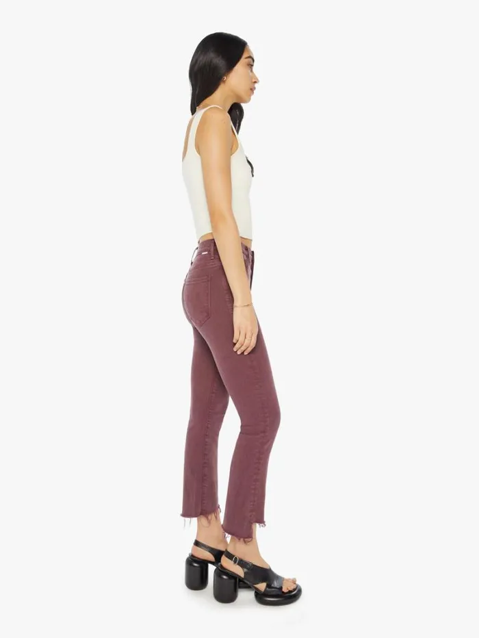 Women Mother Denim The Insider Crop Step Fray Mauve Wine Women Mother Denim The Insider Crop Step Fray Mauve Wine