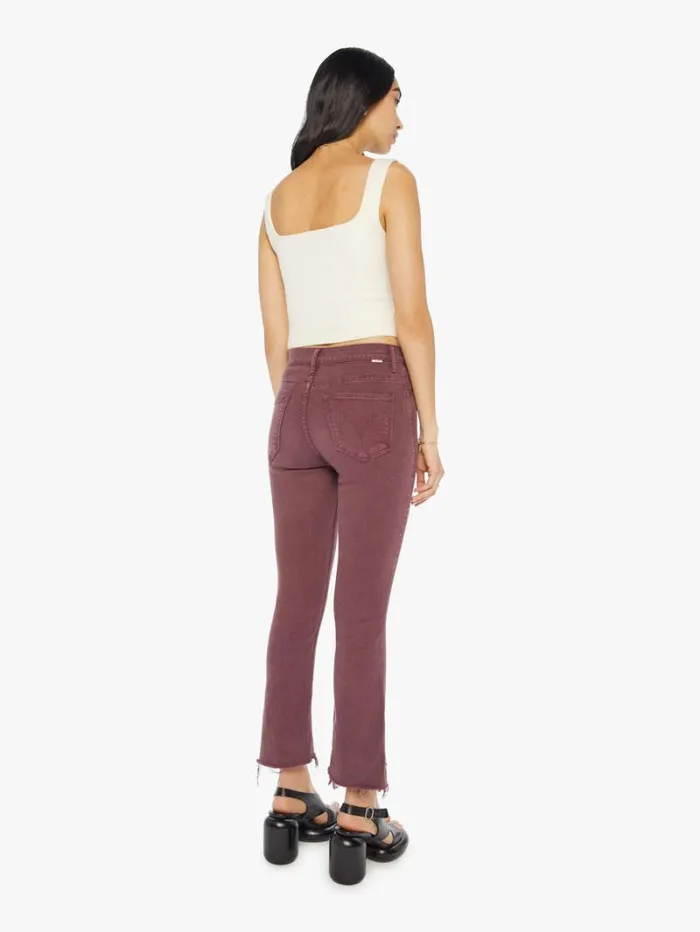 Women Mother Denim The Insider Crop Step Fray Mauve Wine Women Mother Denim The Insider Crop Step Fray Mauve Wine