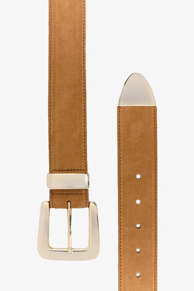 Women NAIROBI Suede Belt Tan LAMARQUE Belts