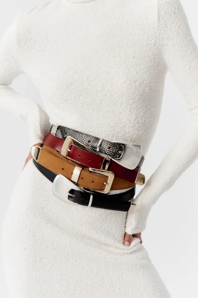 Women NAIROBI Suede Belt Tan LAMARQUE Belts