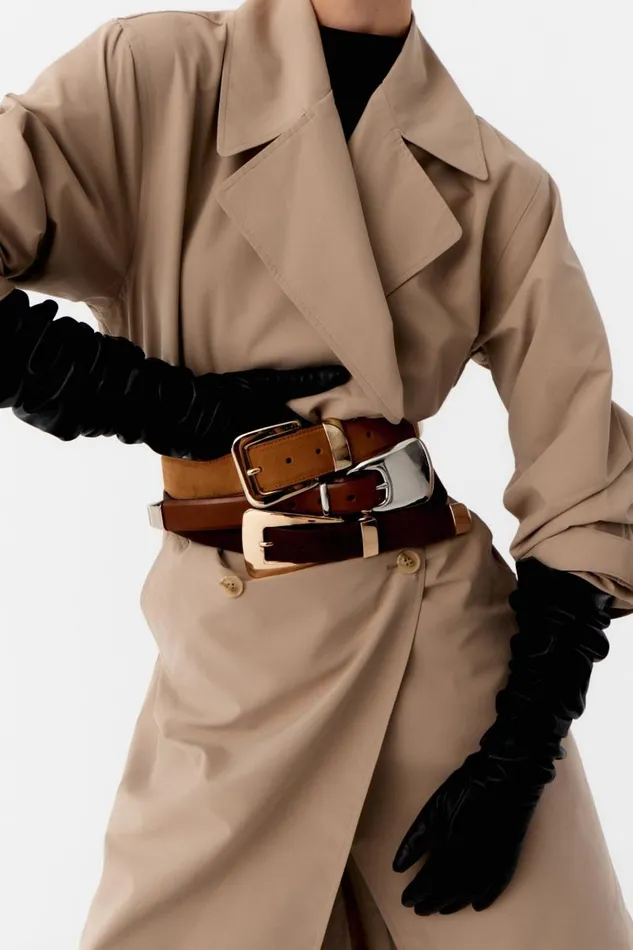 Women NAIROBI Suede Belt Tan LAMARQUE Belts